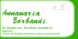 annamaria borbandi business card
