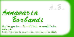 annamaria borbandi business card